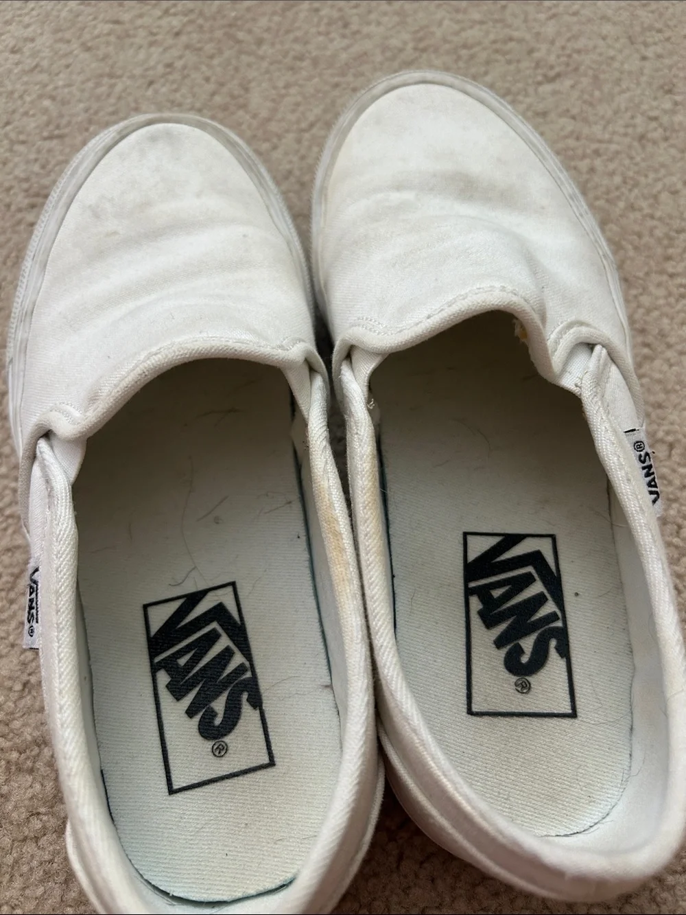 Vans White Canvas Slip-On